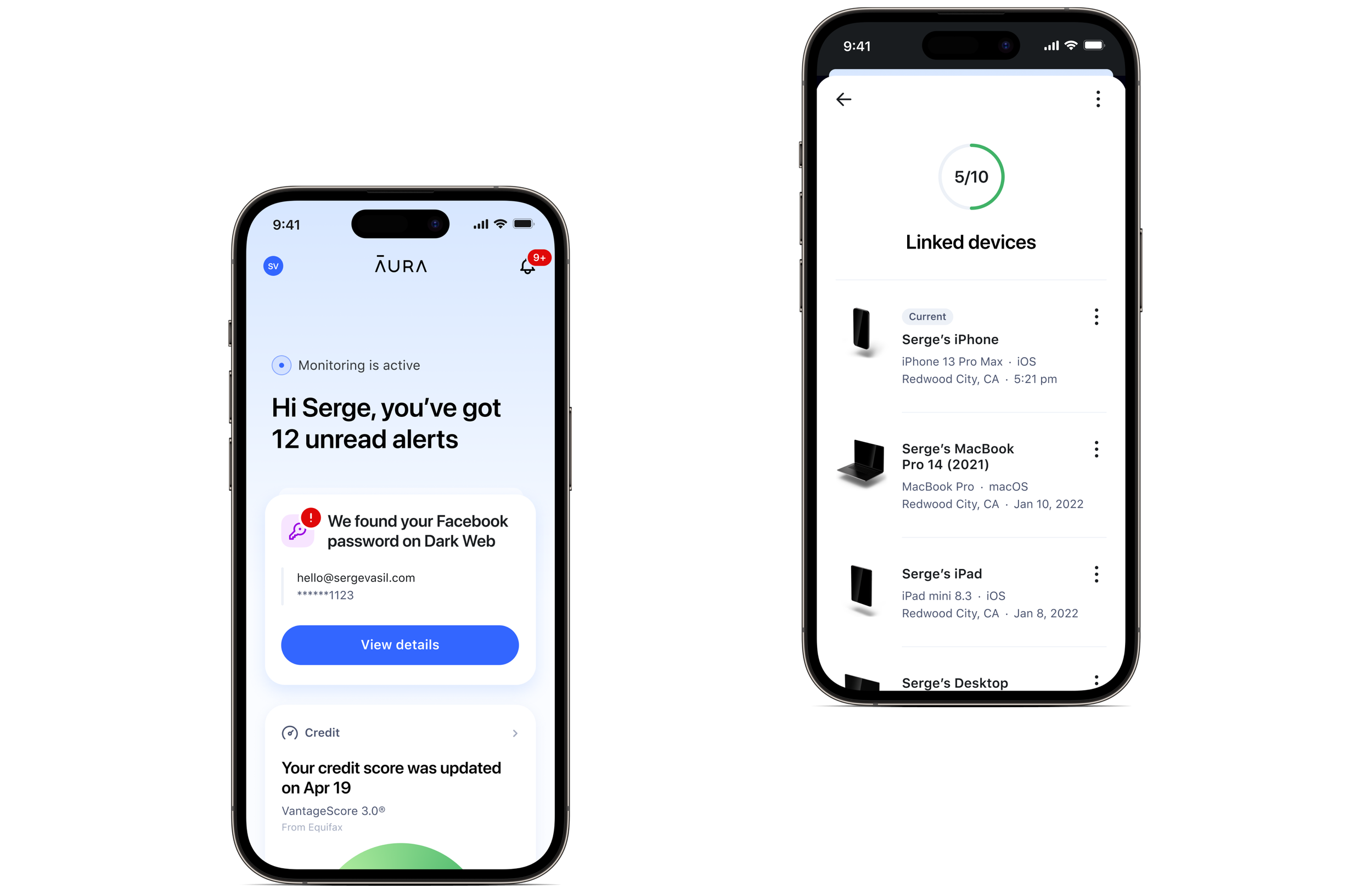 Aura — mobile dashboard and credit