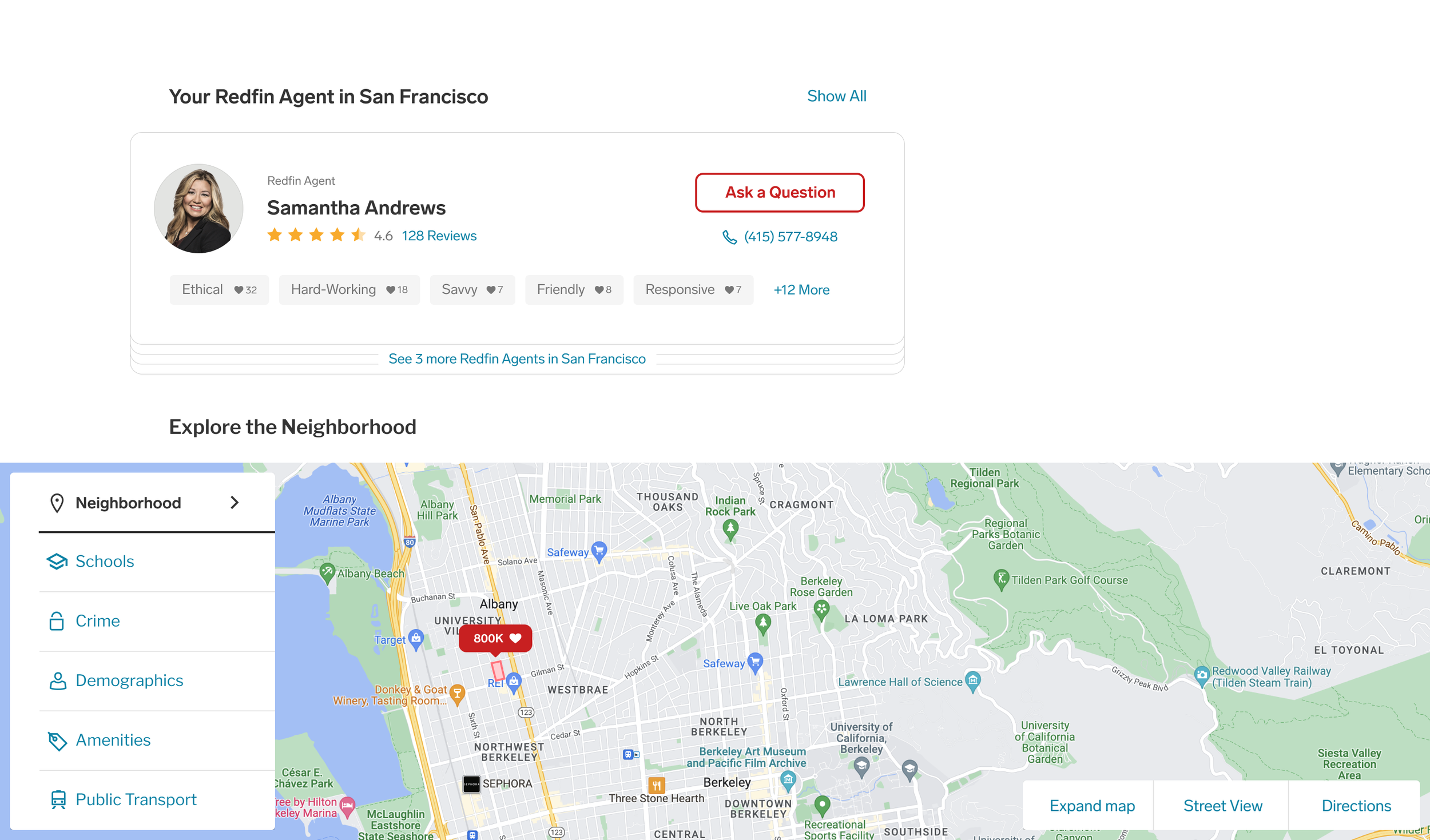 Redfin — desktop map LDP