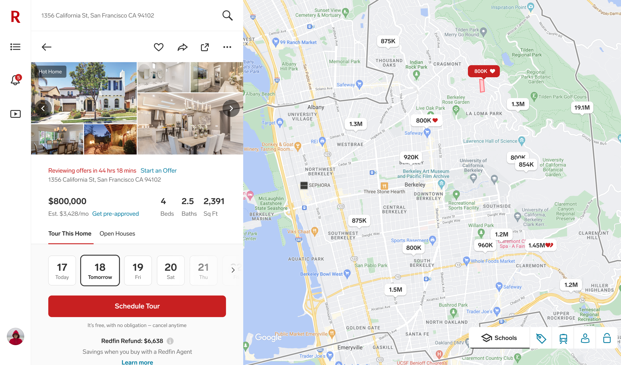 Redfin — map view