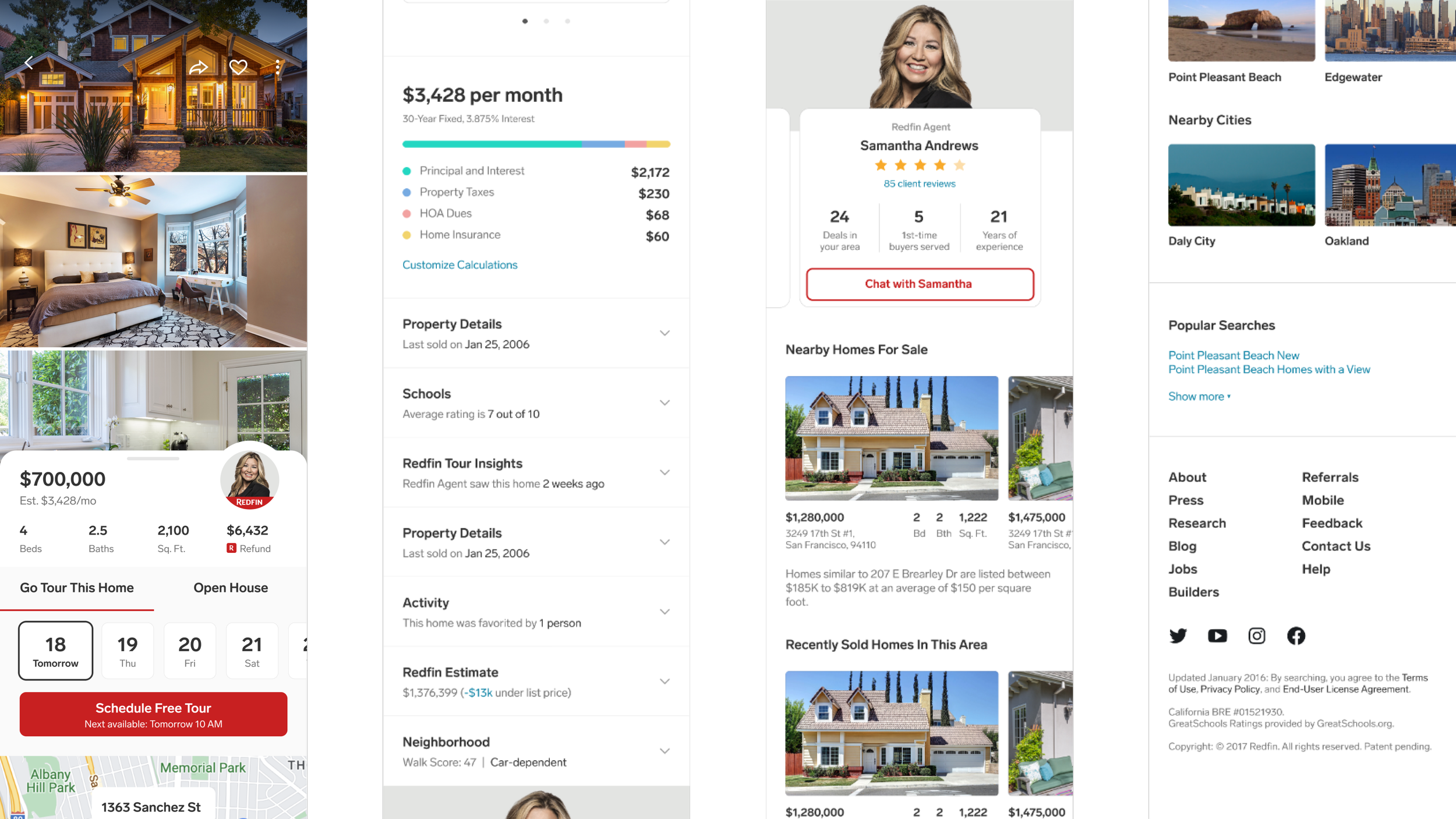 Redfin — mobile listing detail page